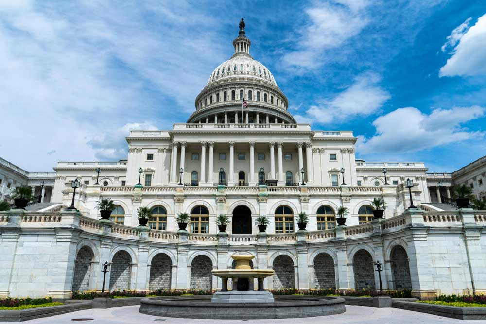 U.S. Capitol Building on a sunny day.