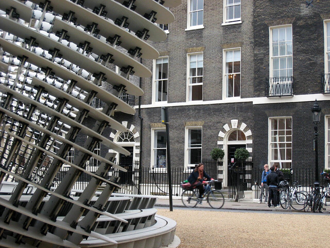 The Architectural Association School of Architecture in Bedford Square, London. In the foreground is  the DRL10 Pavilion.