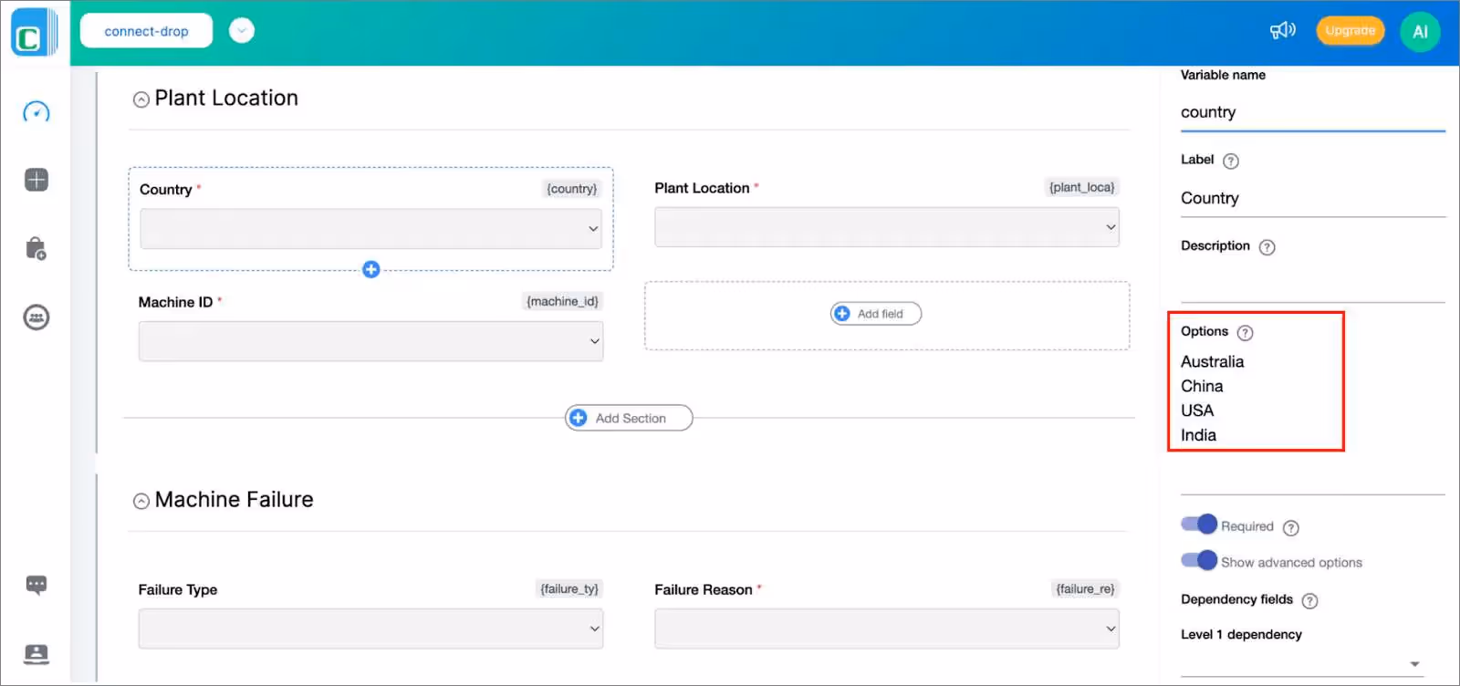 Microsoft Forms Alternative with Connected Dropdowns - Clappia