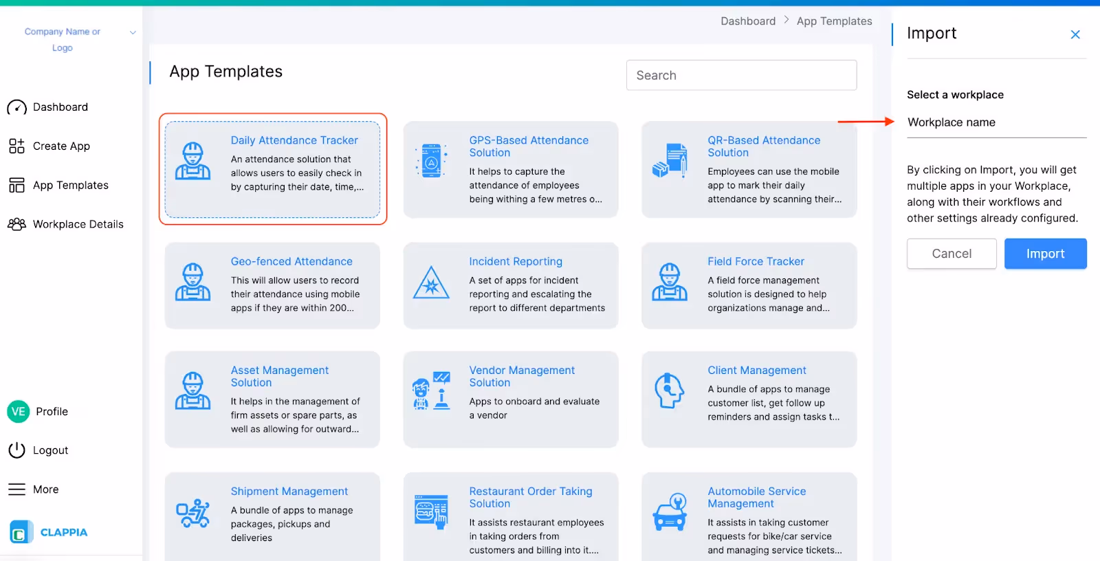 no-code app templates