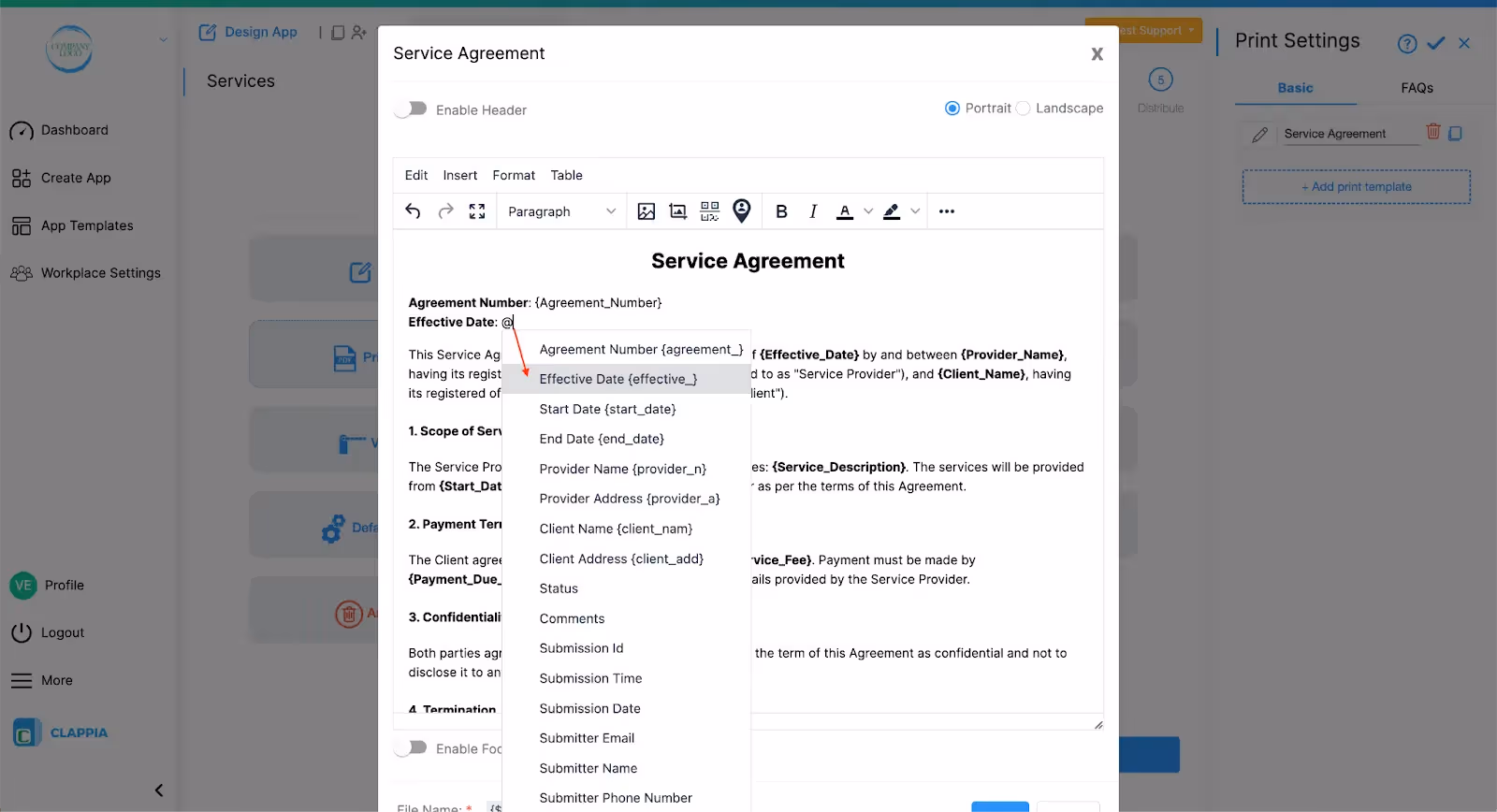 Print Settings - Configure PDFs