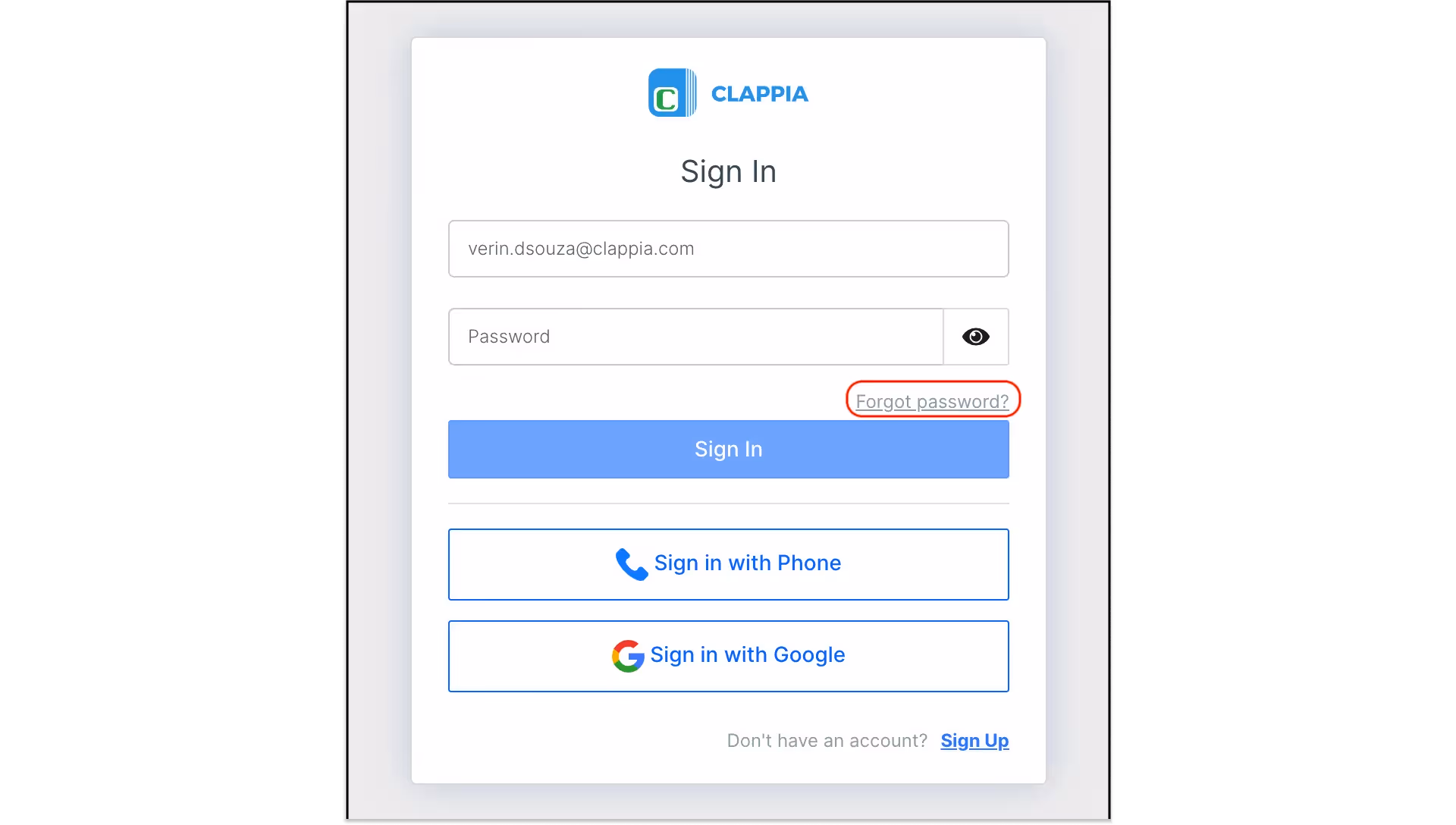 How to Reset Password Clappia App?