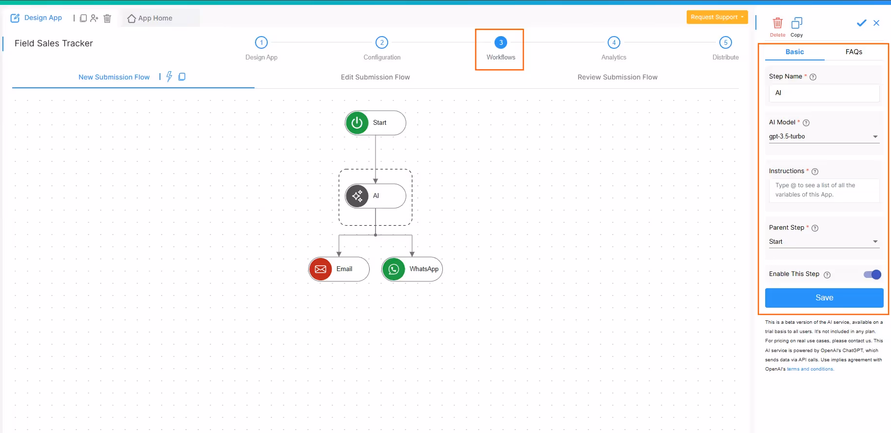 AI Workflow in Field Sales Tracking