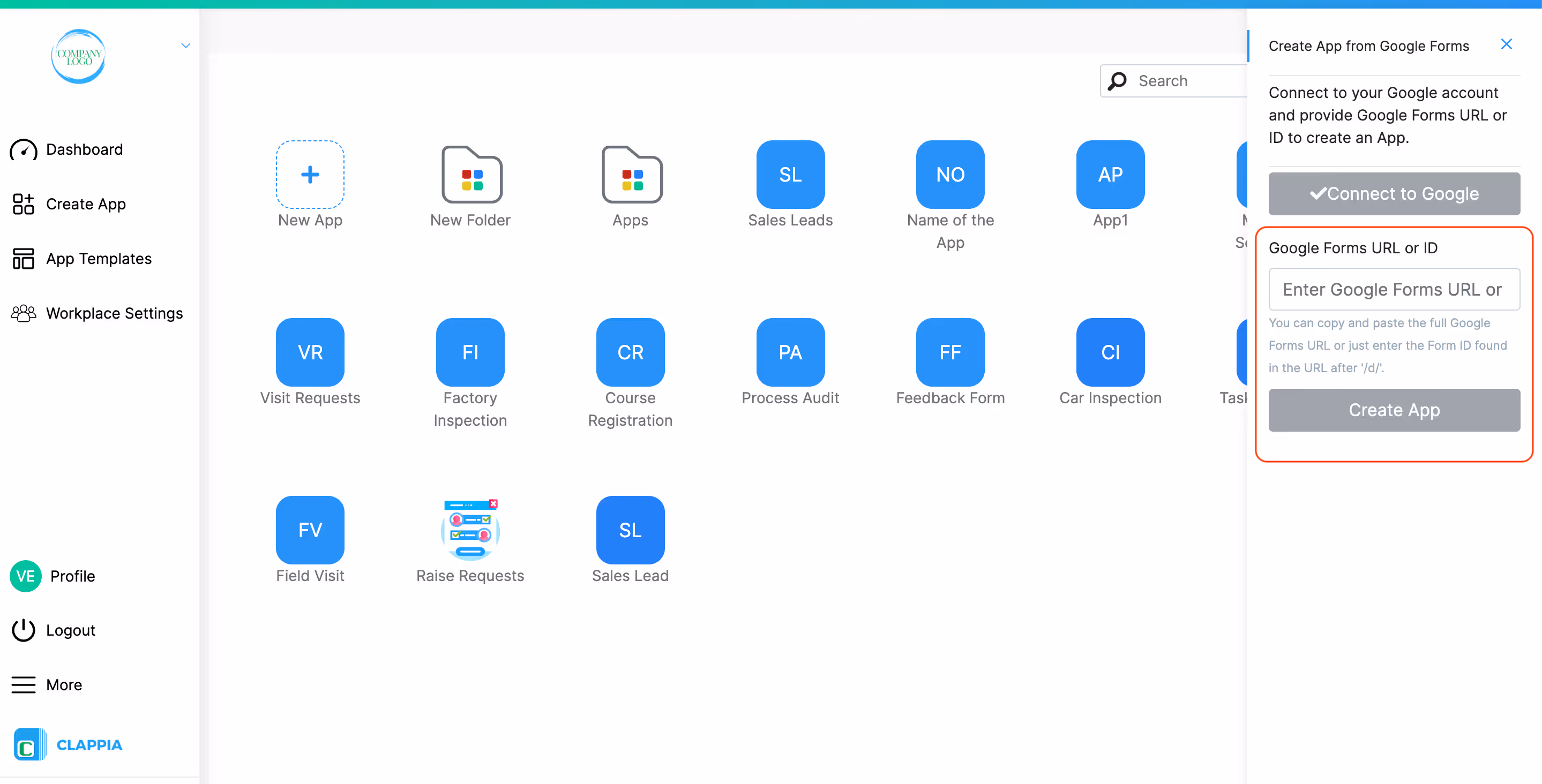 Enter Google Forms URL or ID