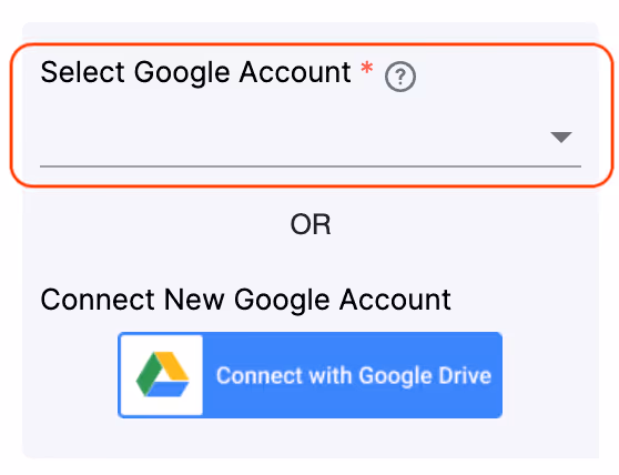 Select Google Account