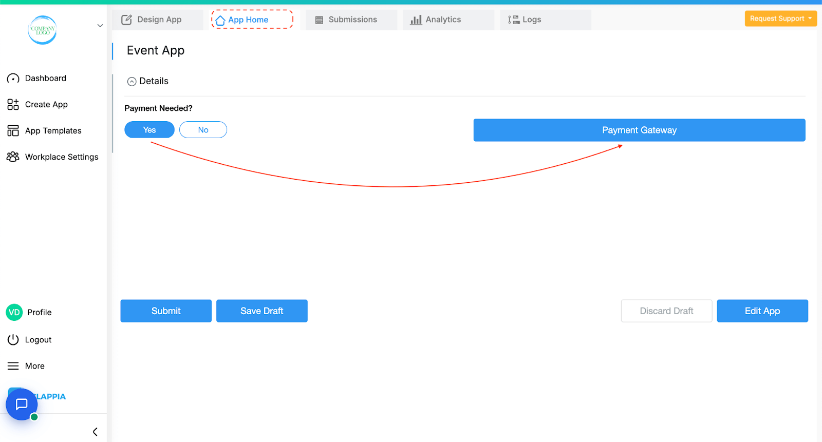 Display this field if