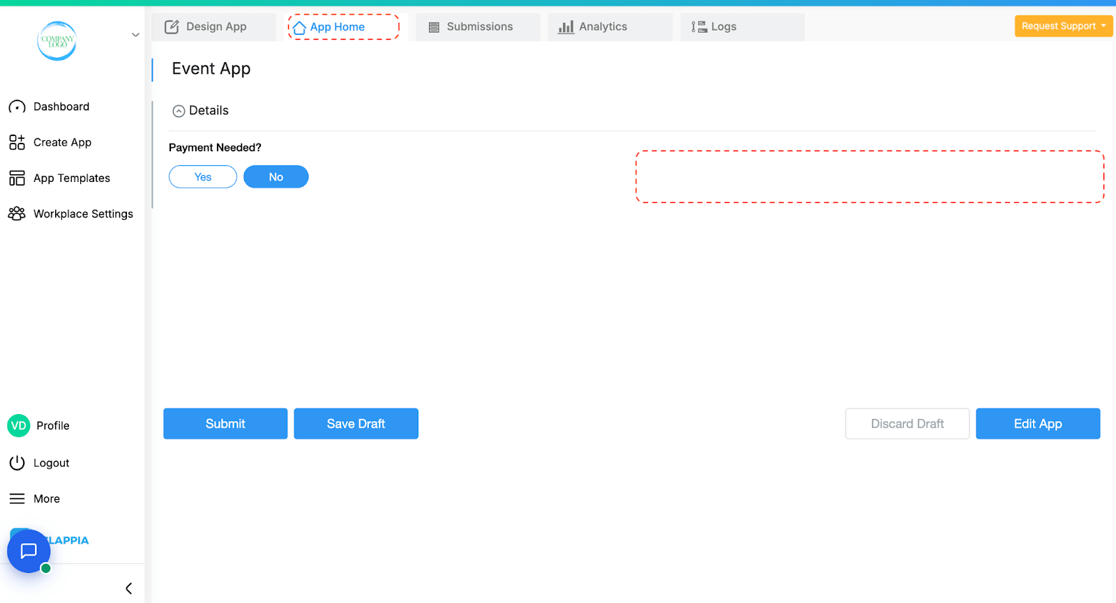 Display this field if