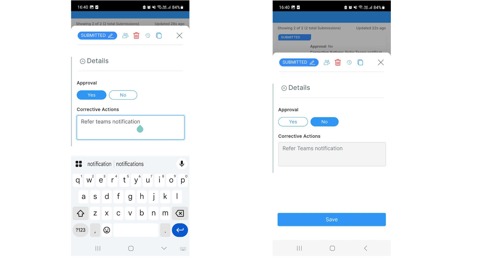 Allow value to be changed after initial submission