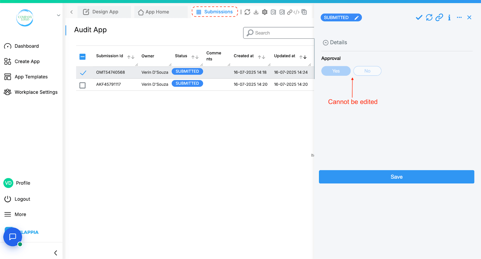 Allow value to be changed after initial submission