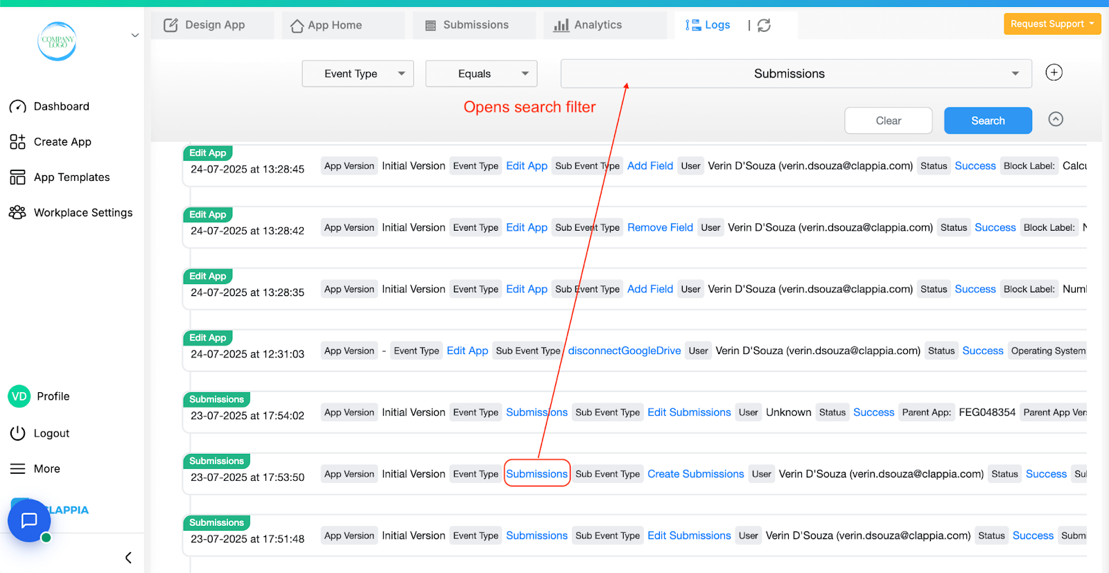 App Logs