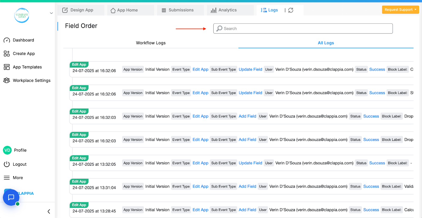 App Logs