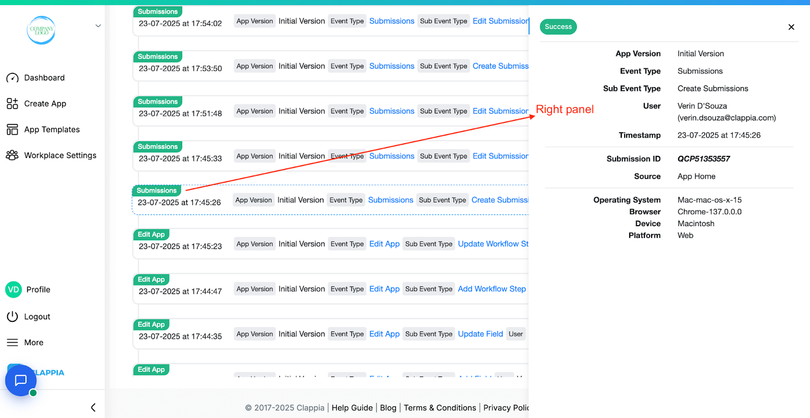 App Logs