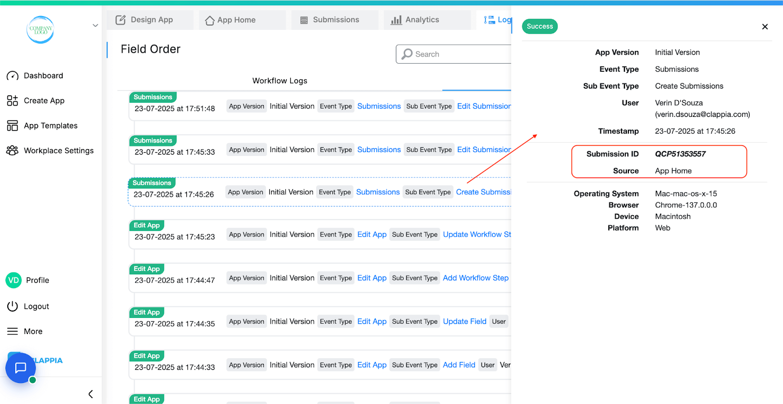 App Logs