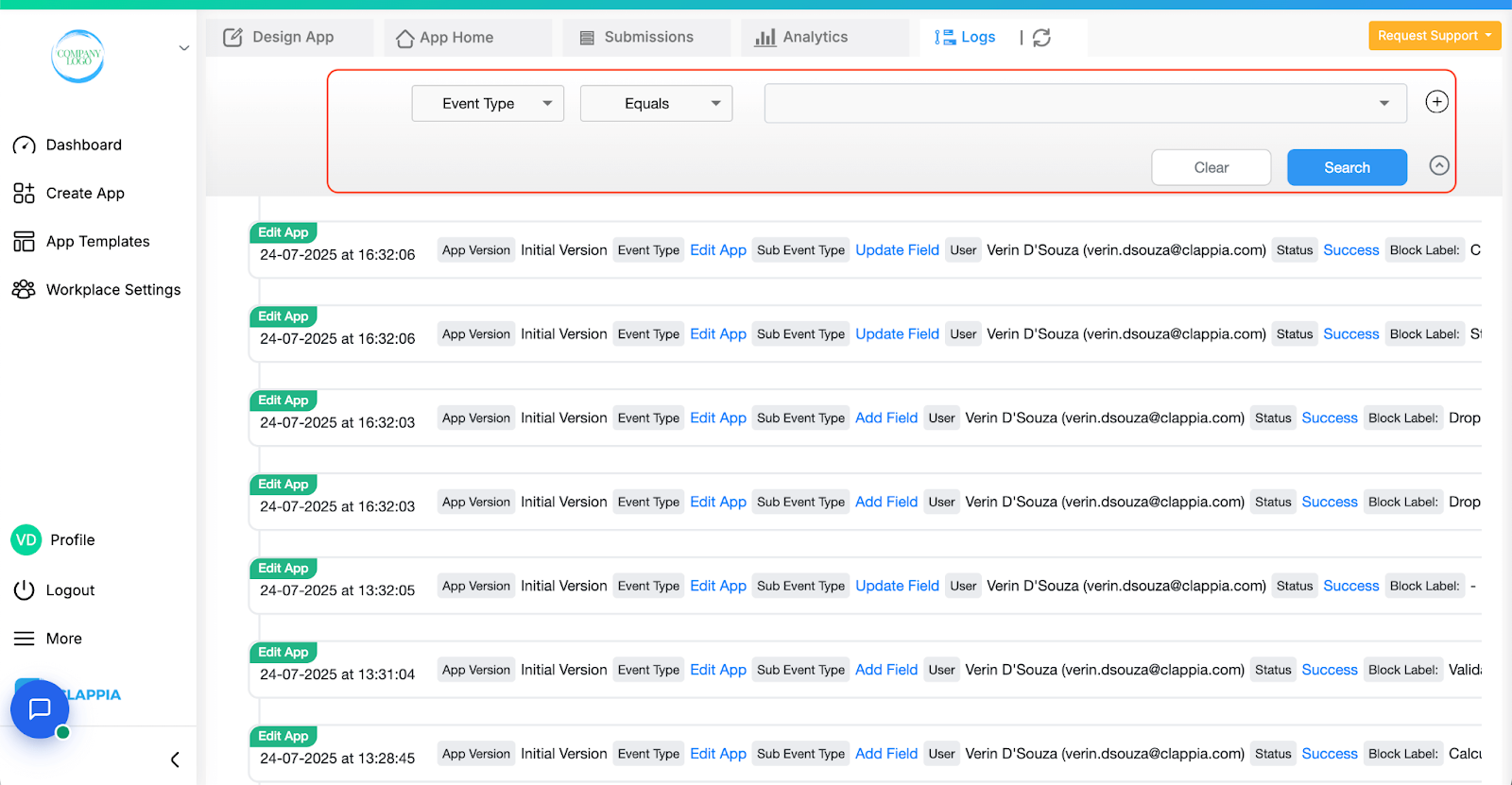 App Logs