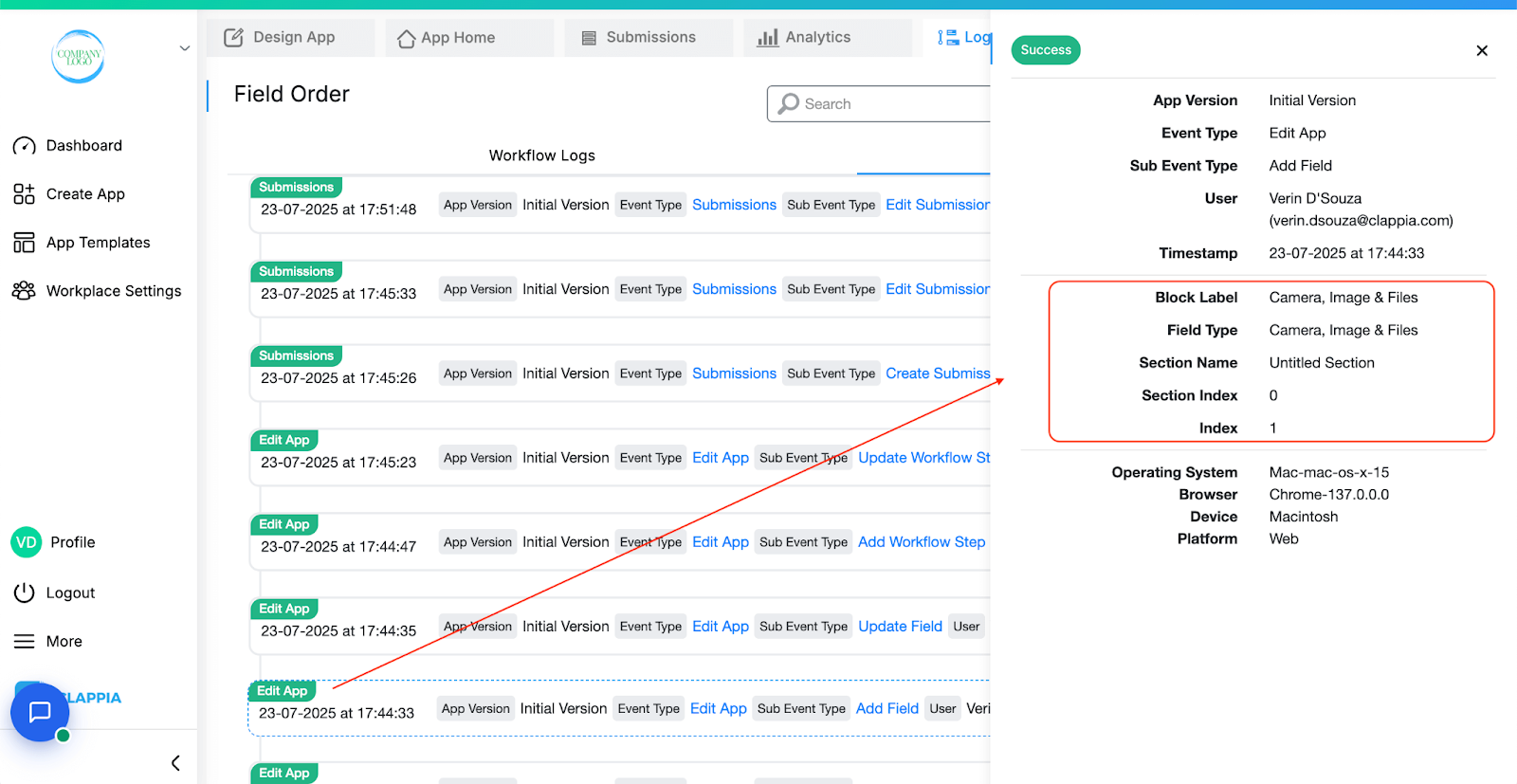 App Logs