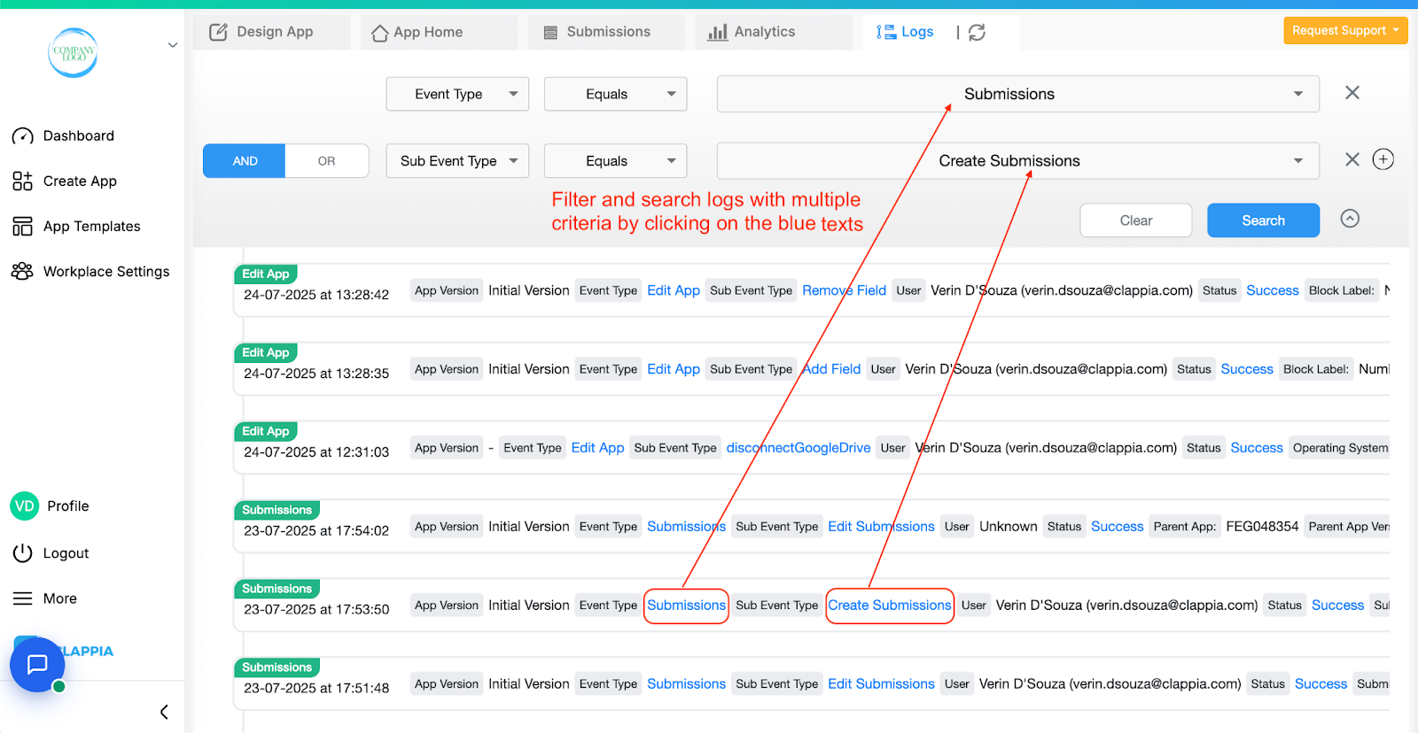 App Logs