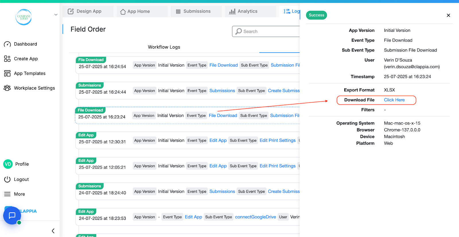 App Logs