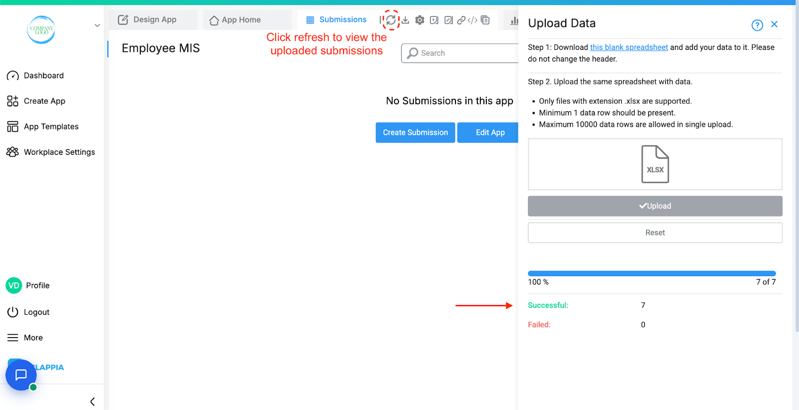 Bulk upload data