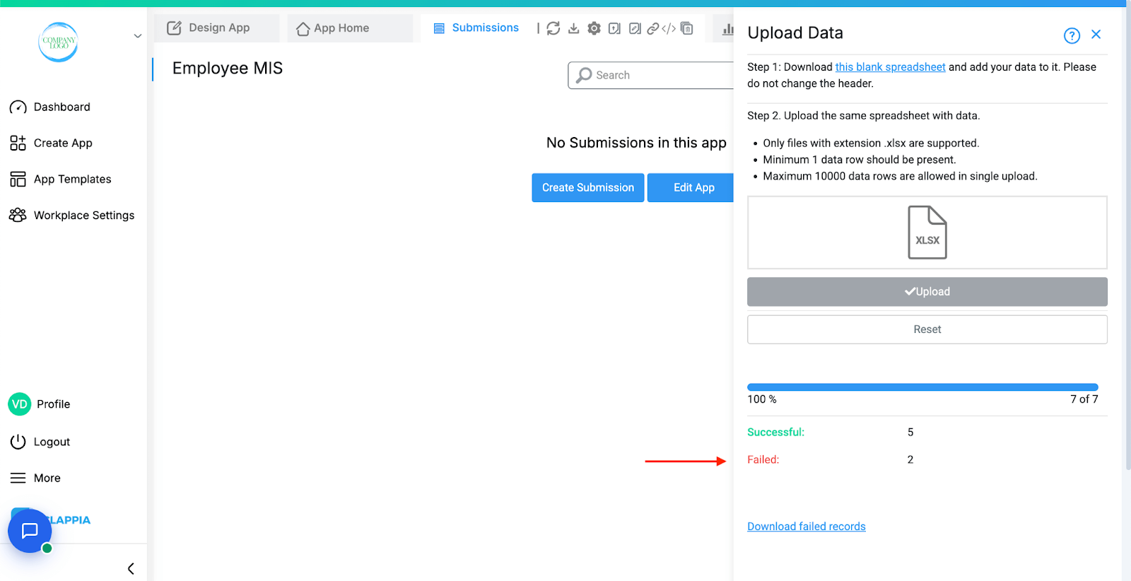 Bulk upload data