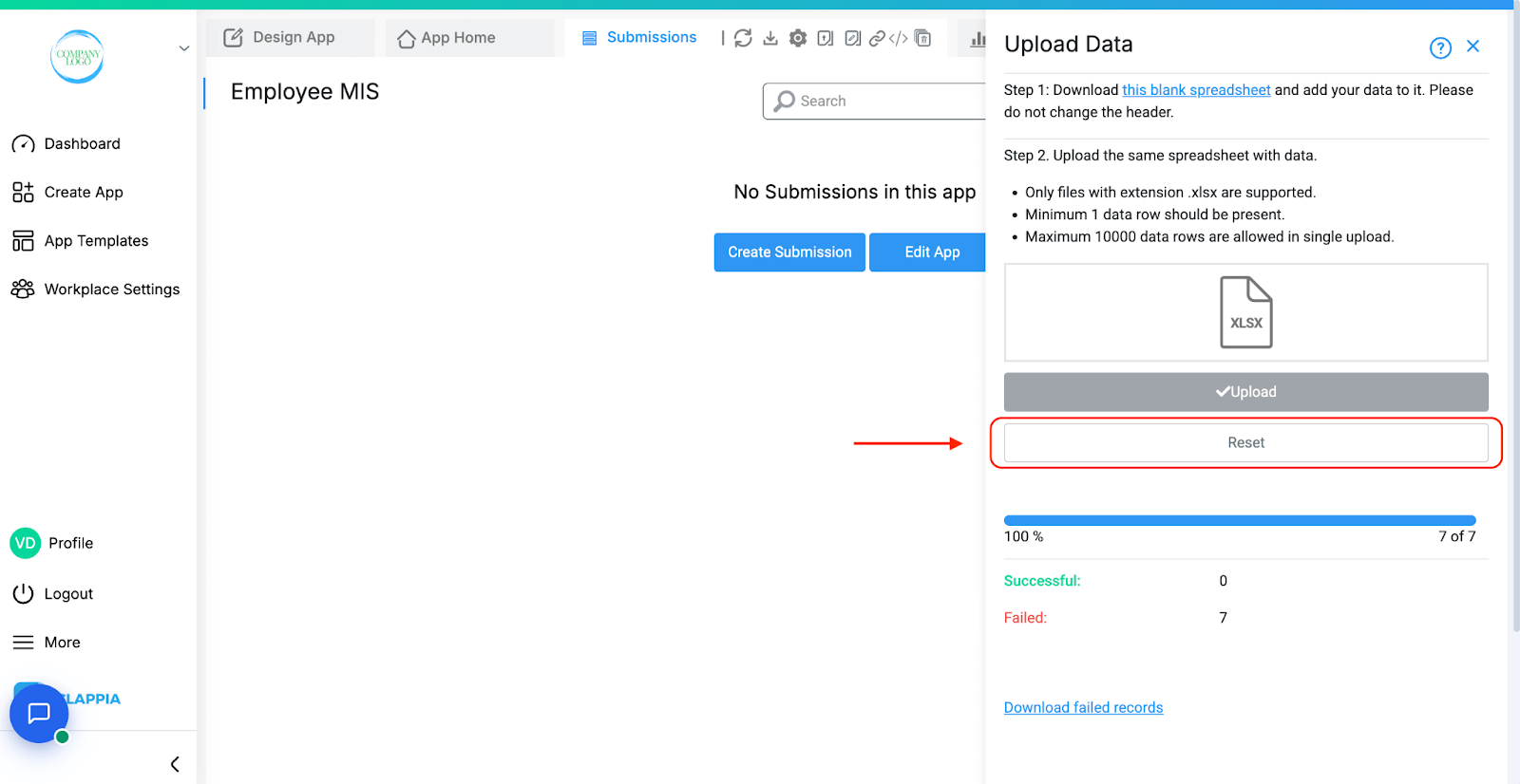 Bulk upload data