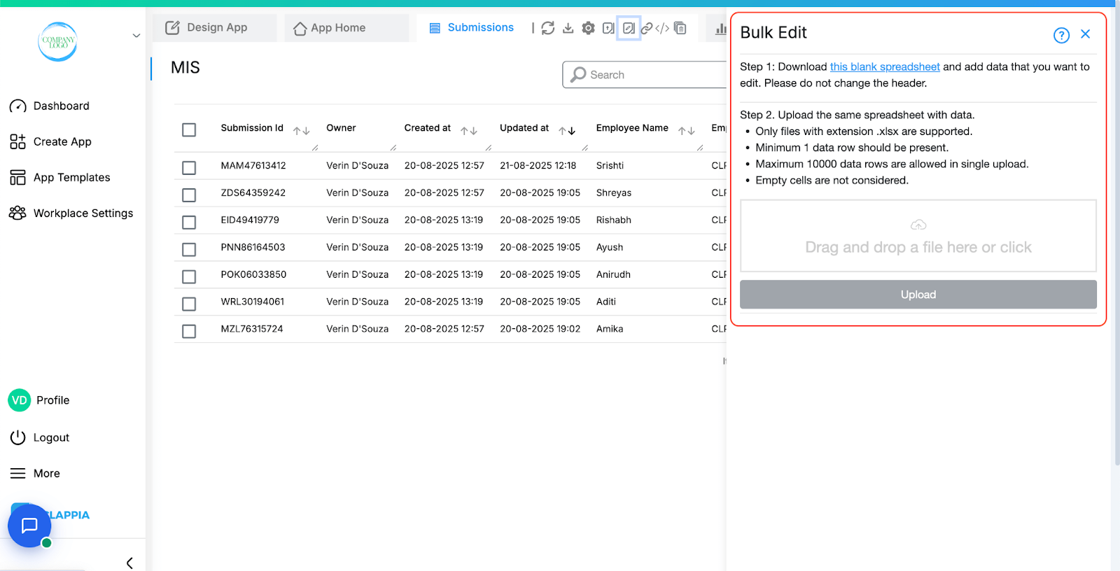 Bulk Edit Data