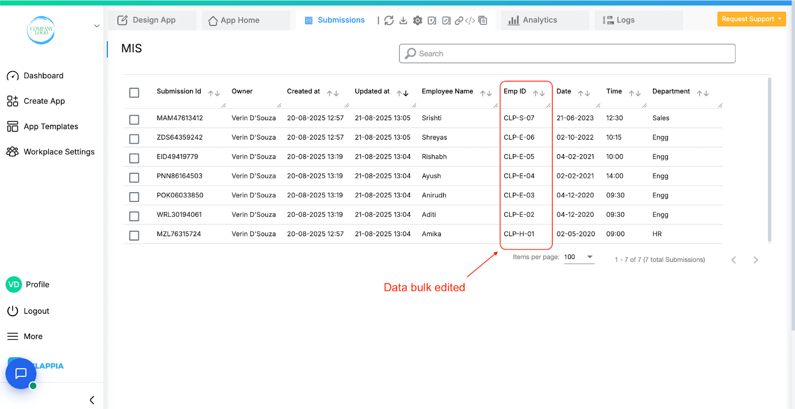 Bulk Edit Data