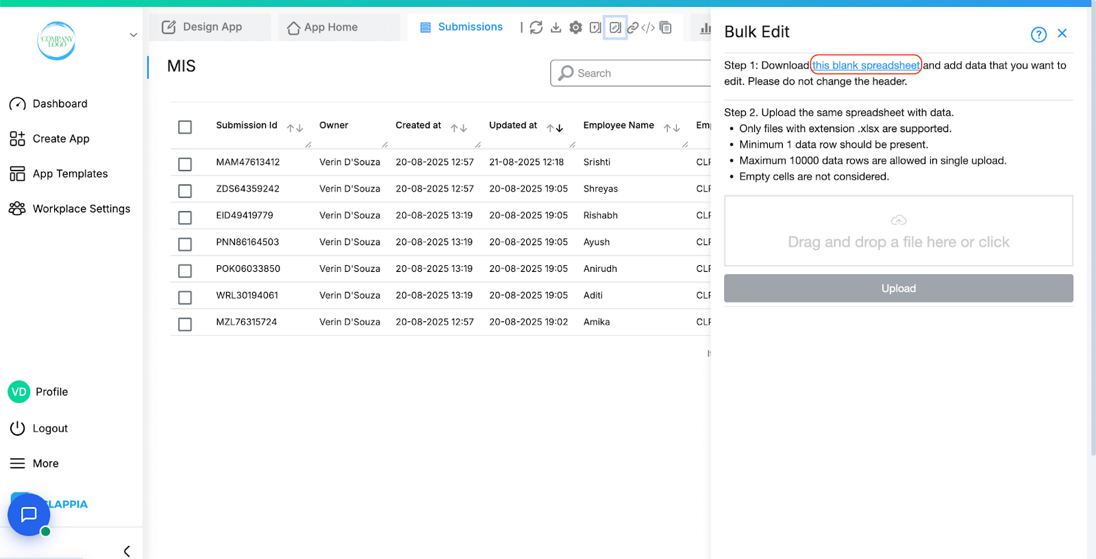 Bulk Edit Data