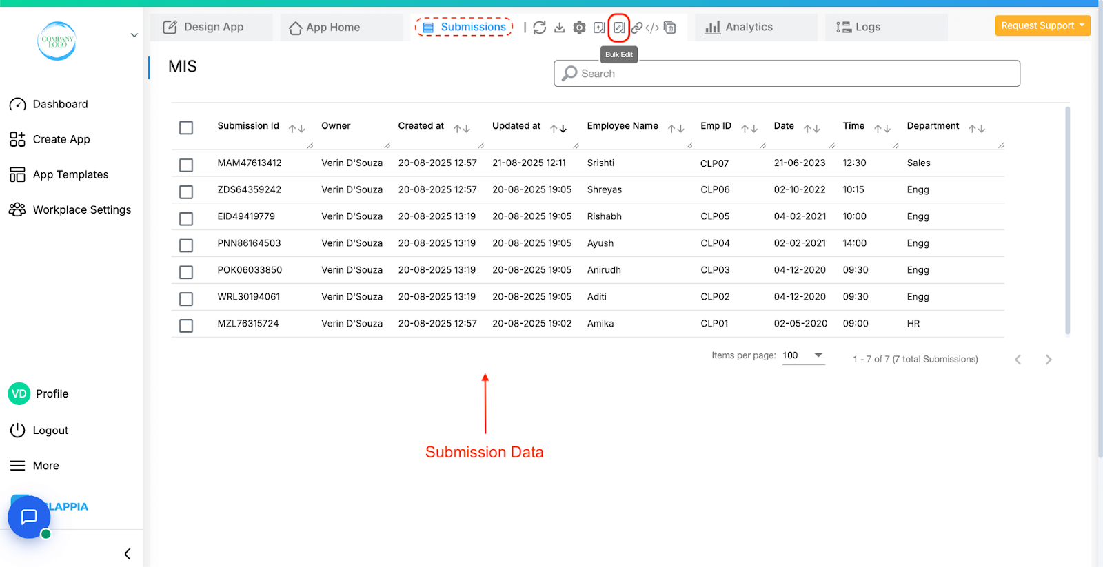 Bulk Edit Data