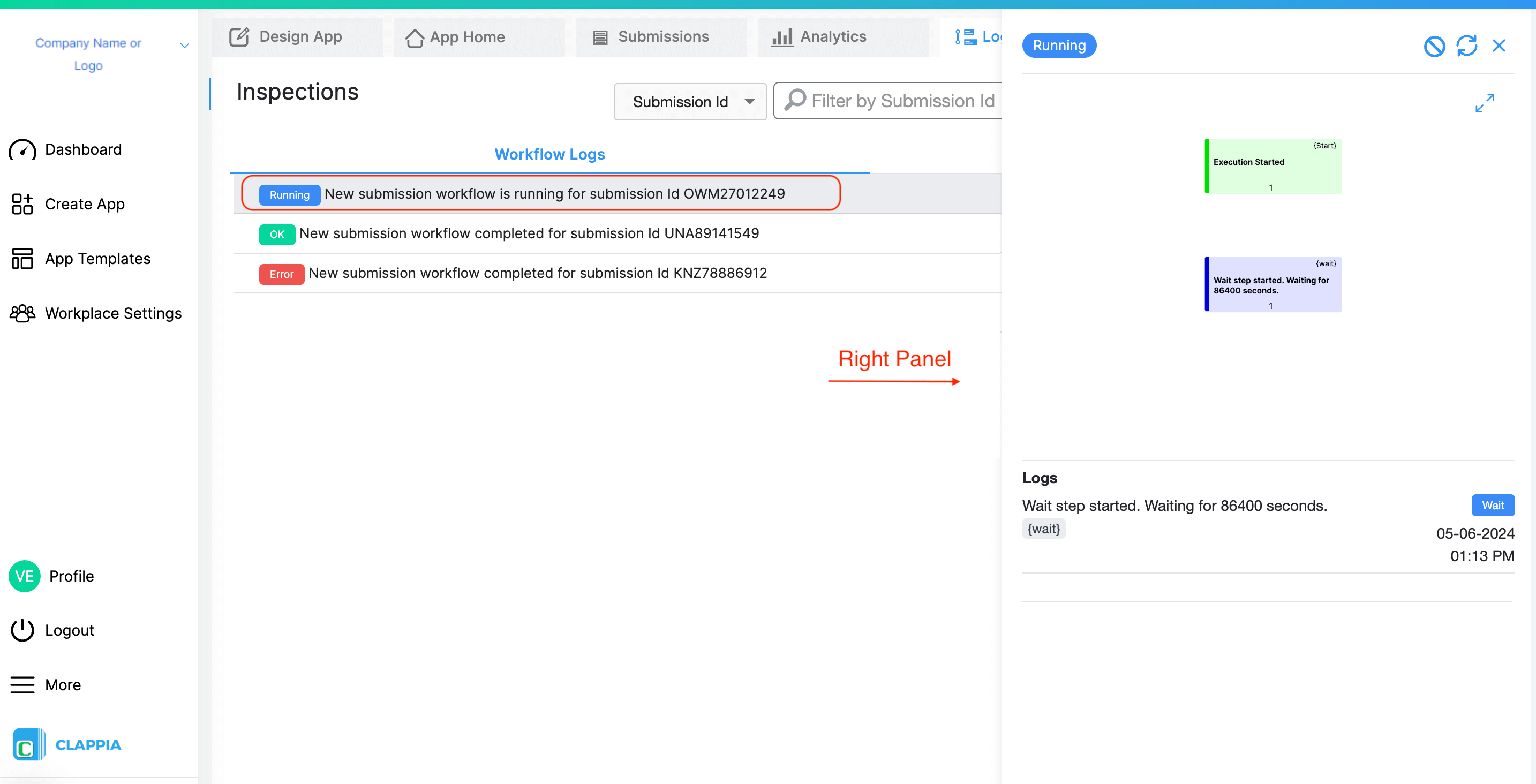 Workflow Logs