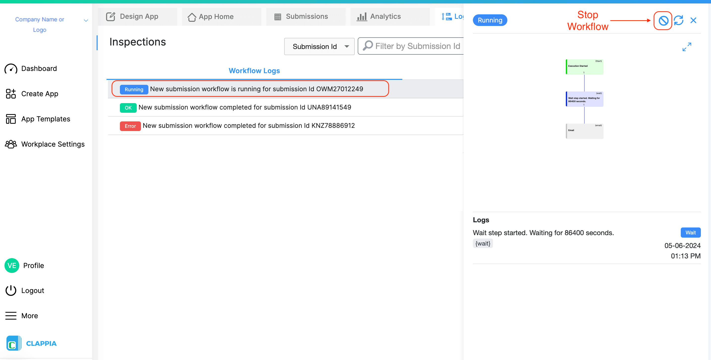 Workflow Logs