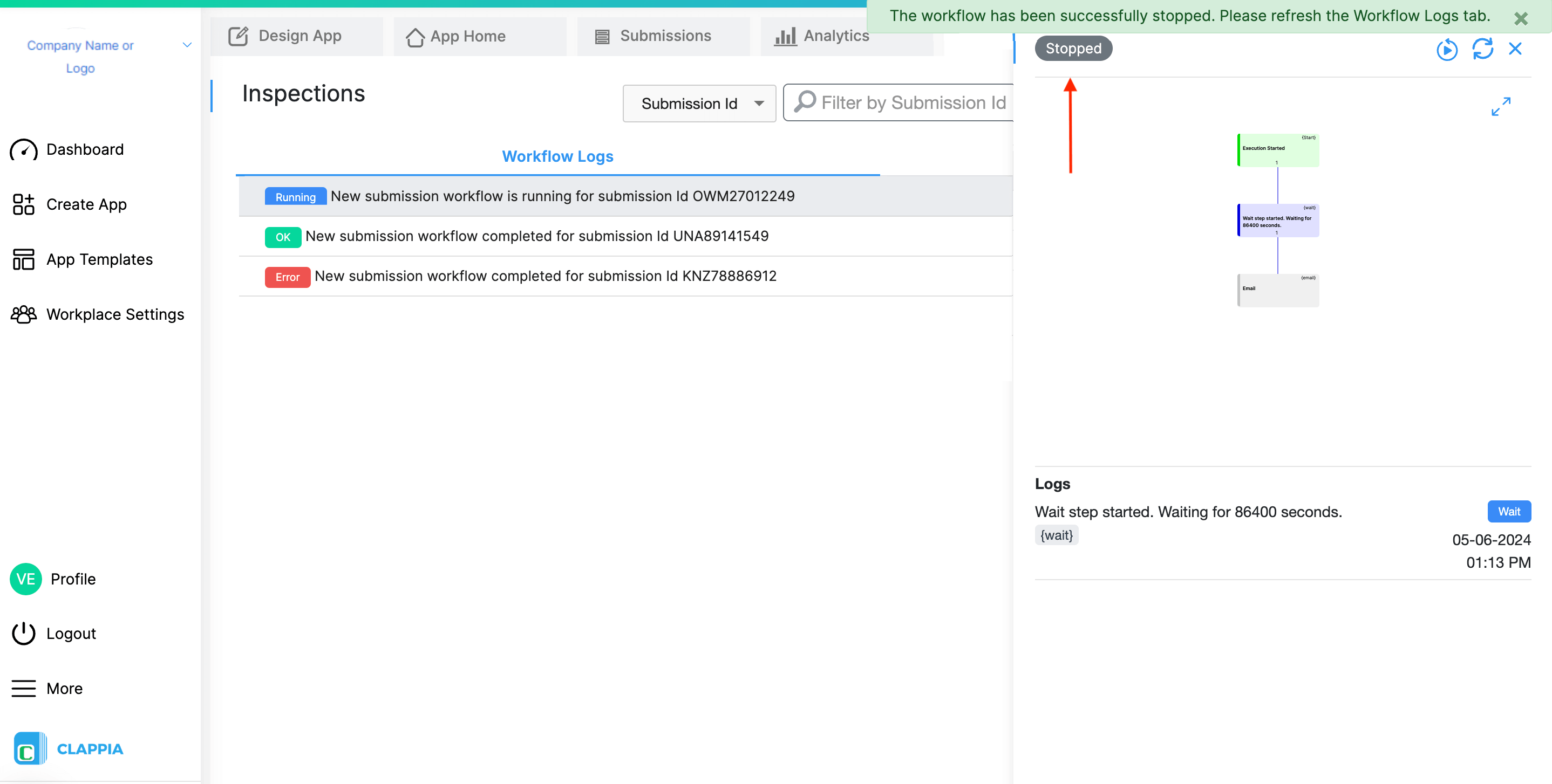 Workflow Logs