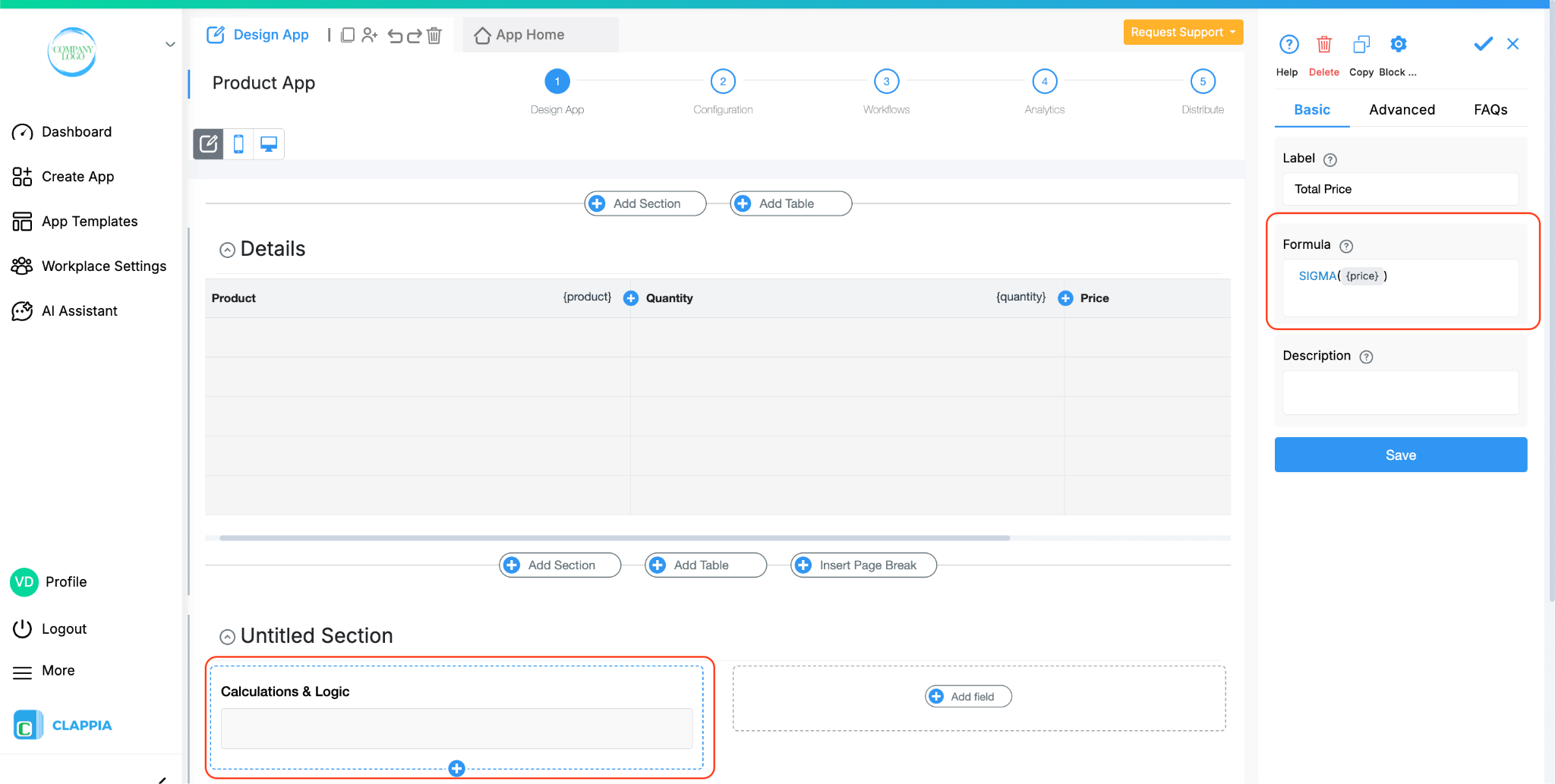 Adding Table to Your App