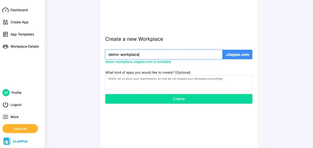 Create a Workplace in Clappia
