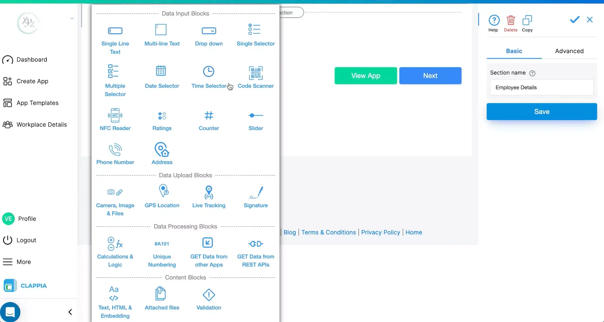 Design App Sections and Forms