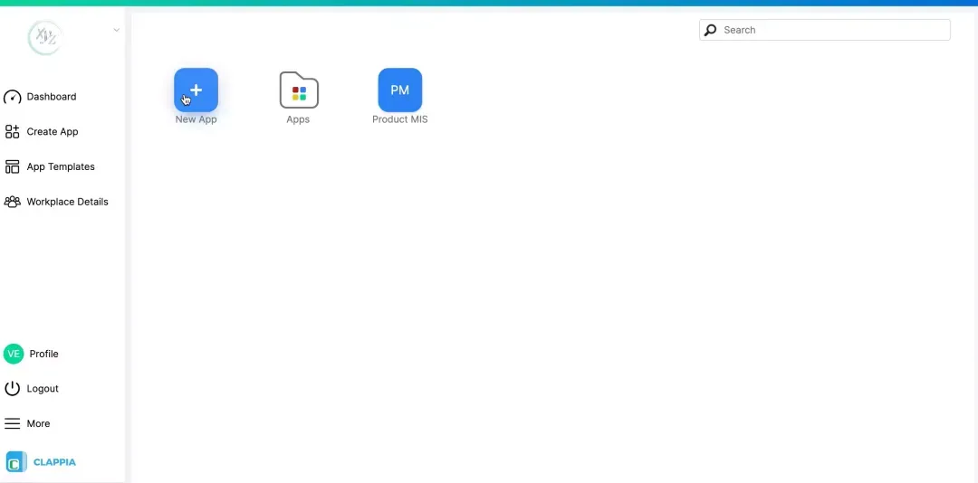 Create New App in Clappia