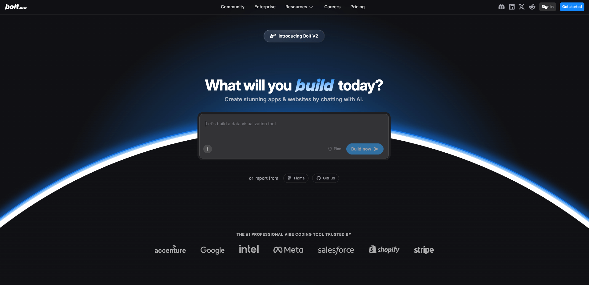  Bolt.new landing page