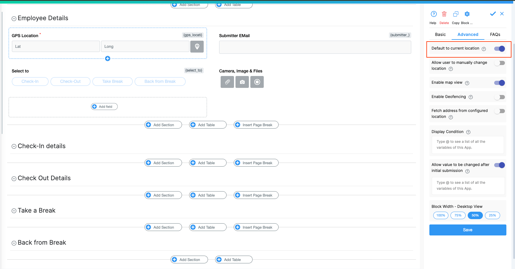 Enabling Automatic Data Capture like gps location, date , time to capture when taking photo