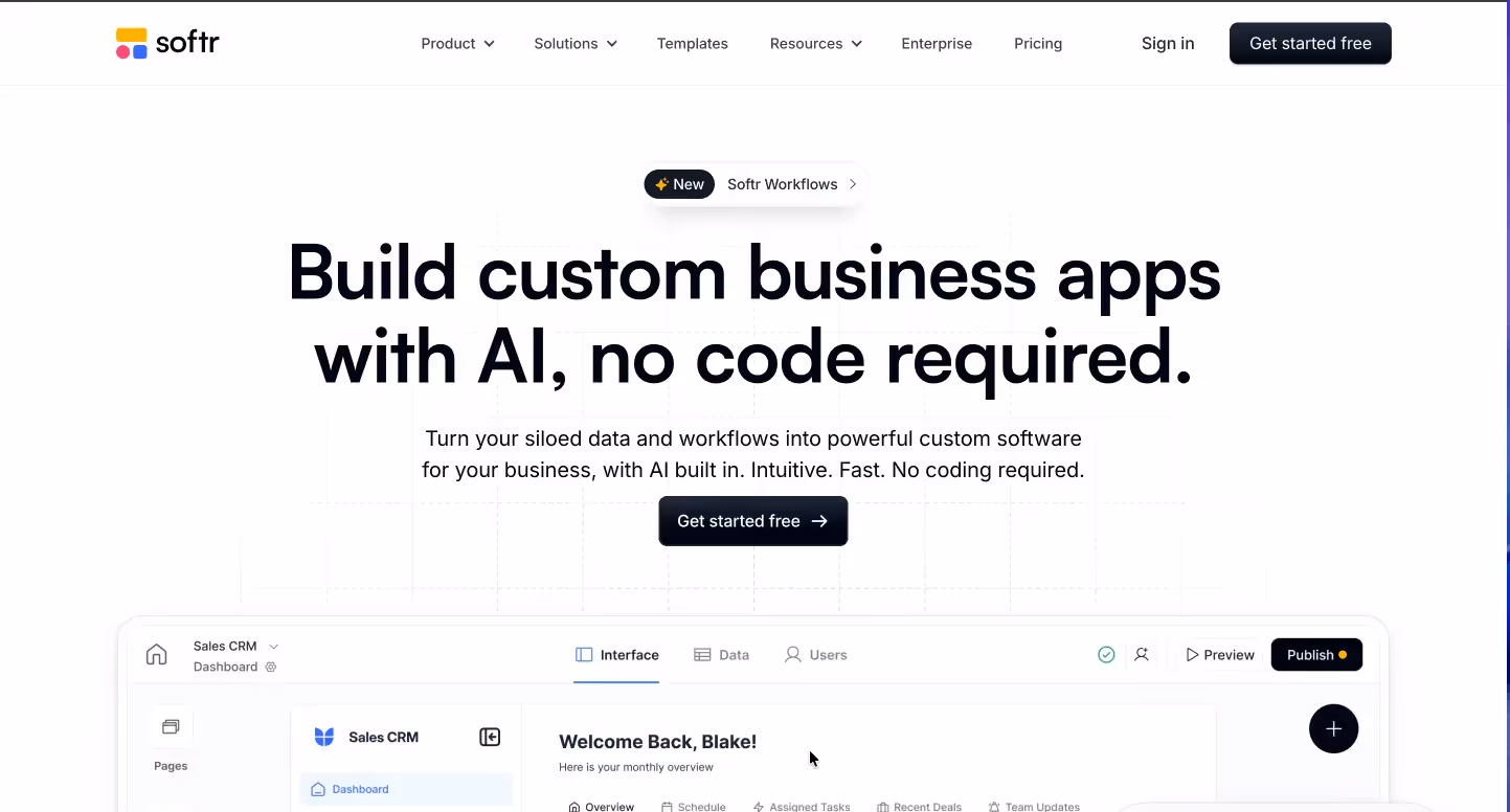 Softr AI App Generator - Data-Driven Portal Builder