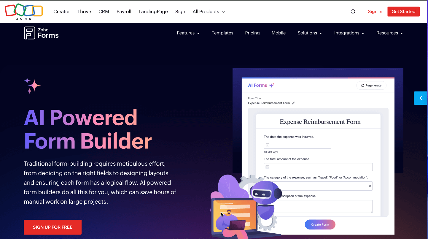 Zoho Forms AI 