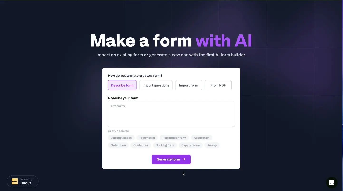 Fillout AI Form Builder