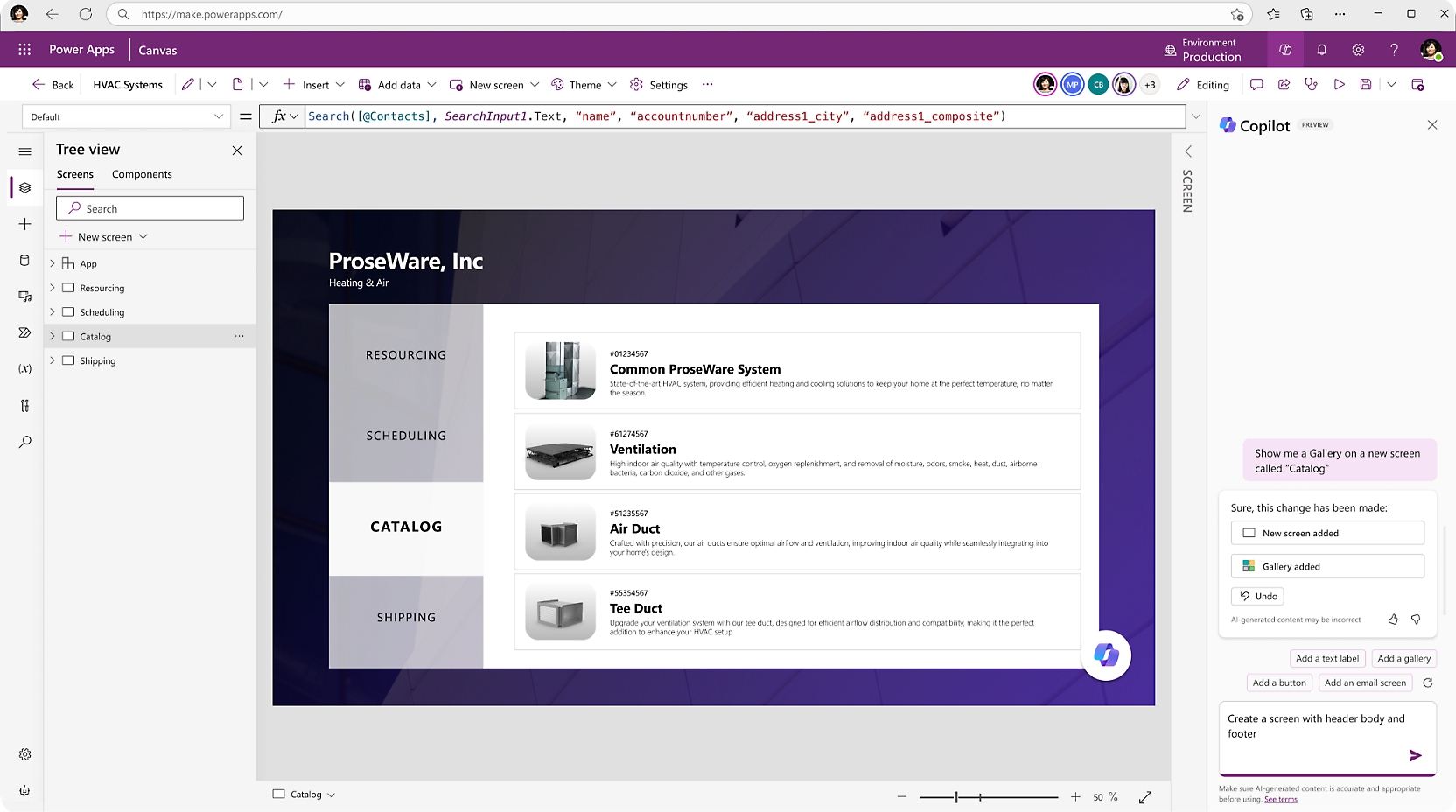 A window showing query in the main section and copilot open in the right tab.