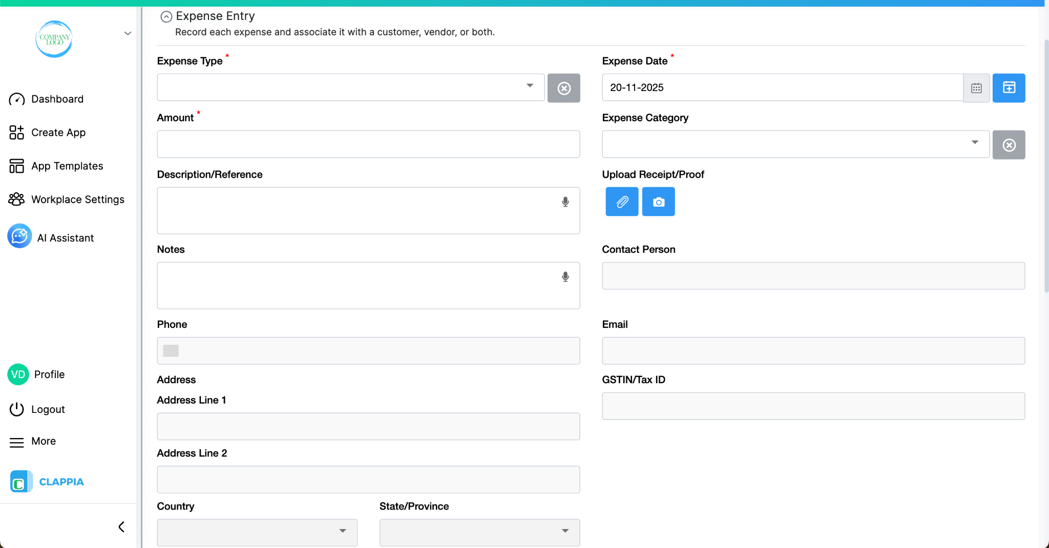 Expense Tracking System with AI