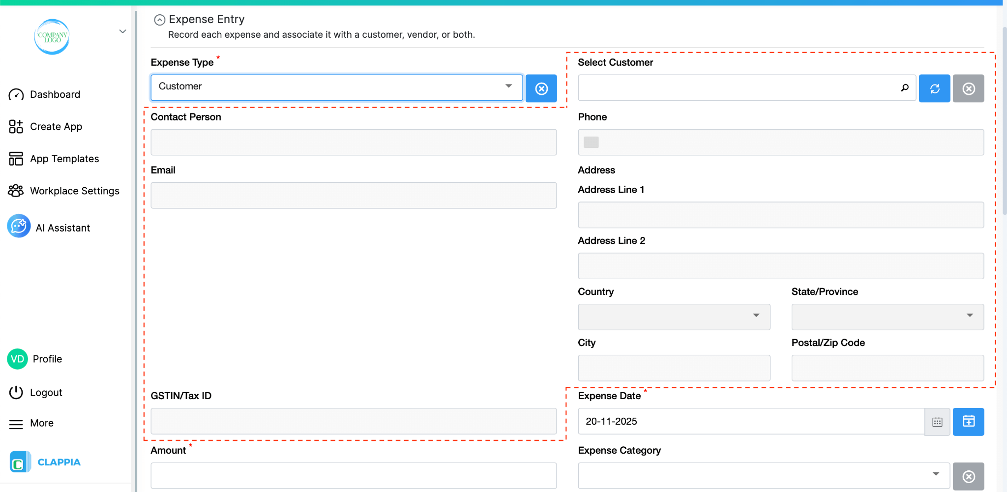Expense Tracking System with AI