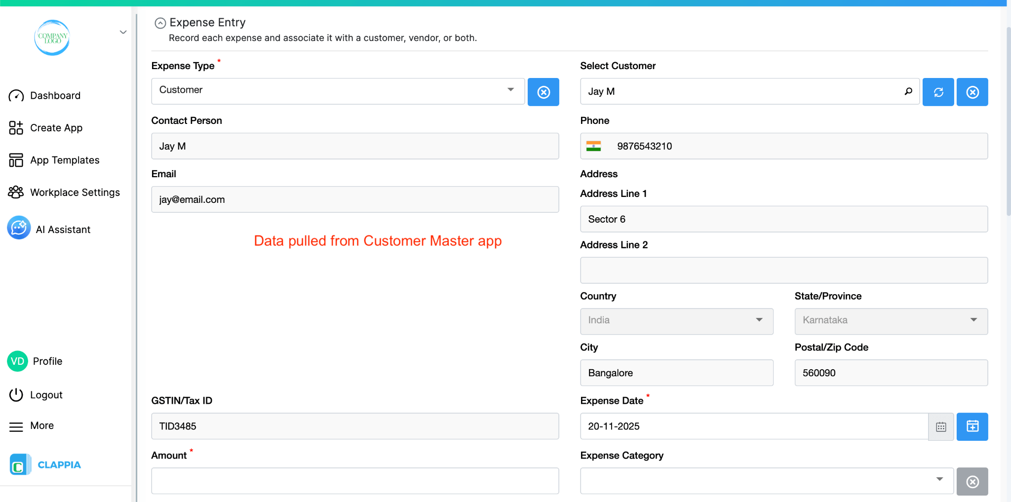 Expense Tracking System with AI