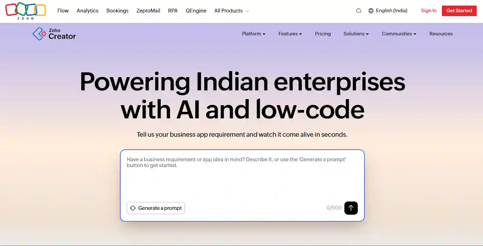 Zoho Creator — Workflow & Automation Driven Bubble Alternative