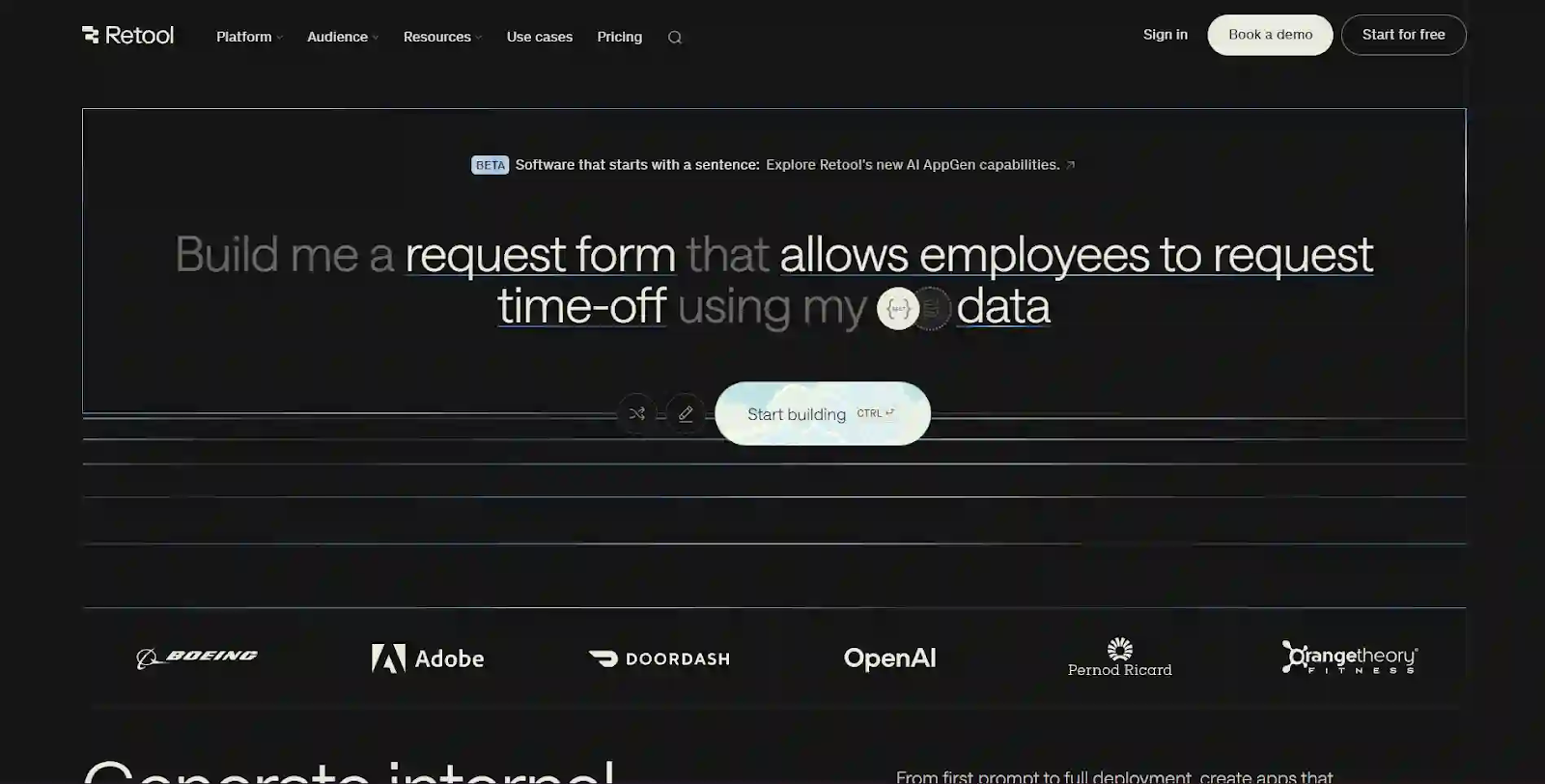 Retool - Best for Internal Tools & Database Apps