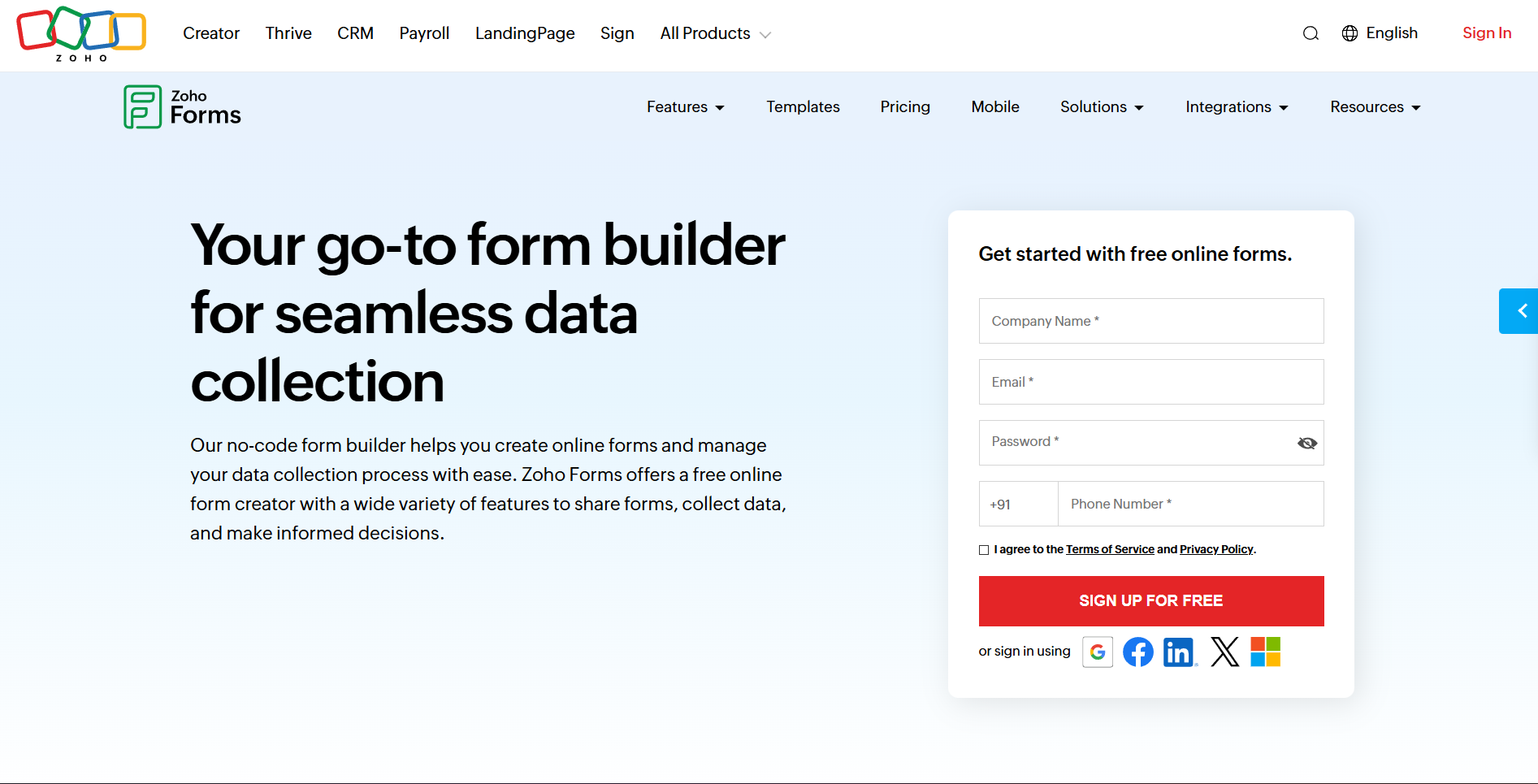Zoho Forms - Best for Workflow Automation & Analytics
