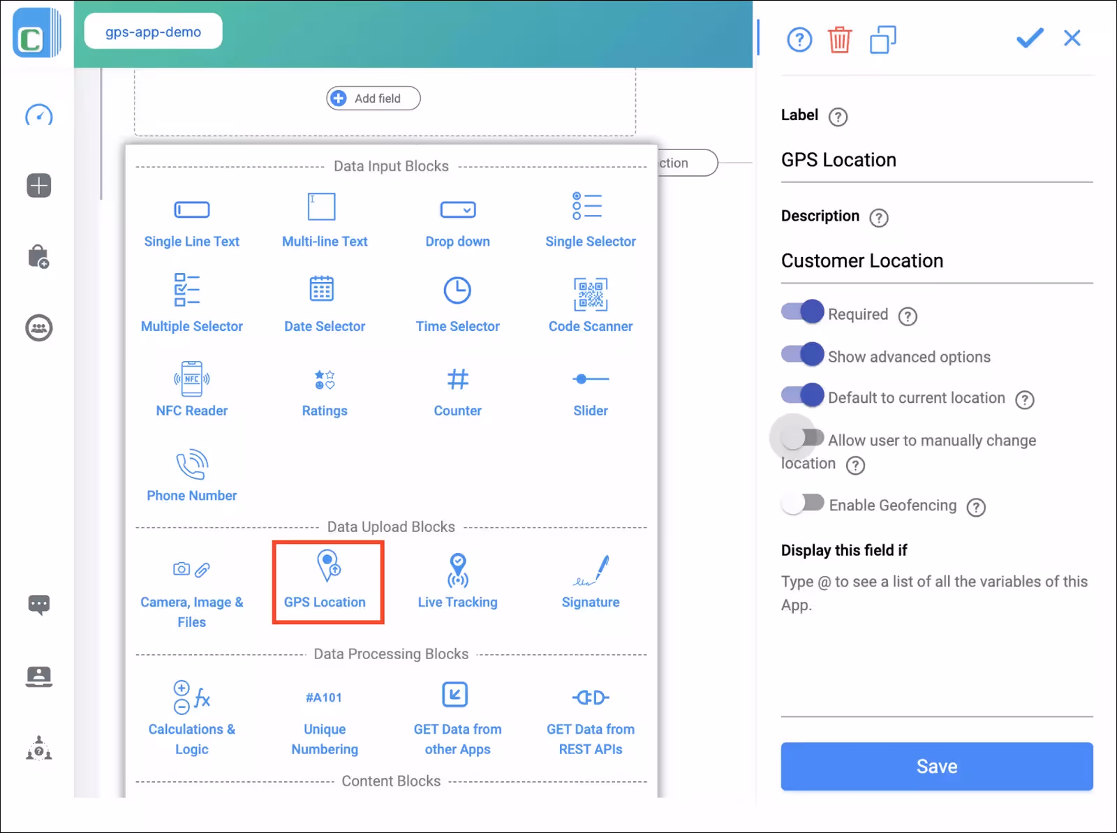 how to add location in google form