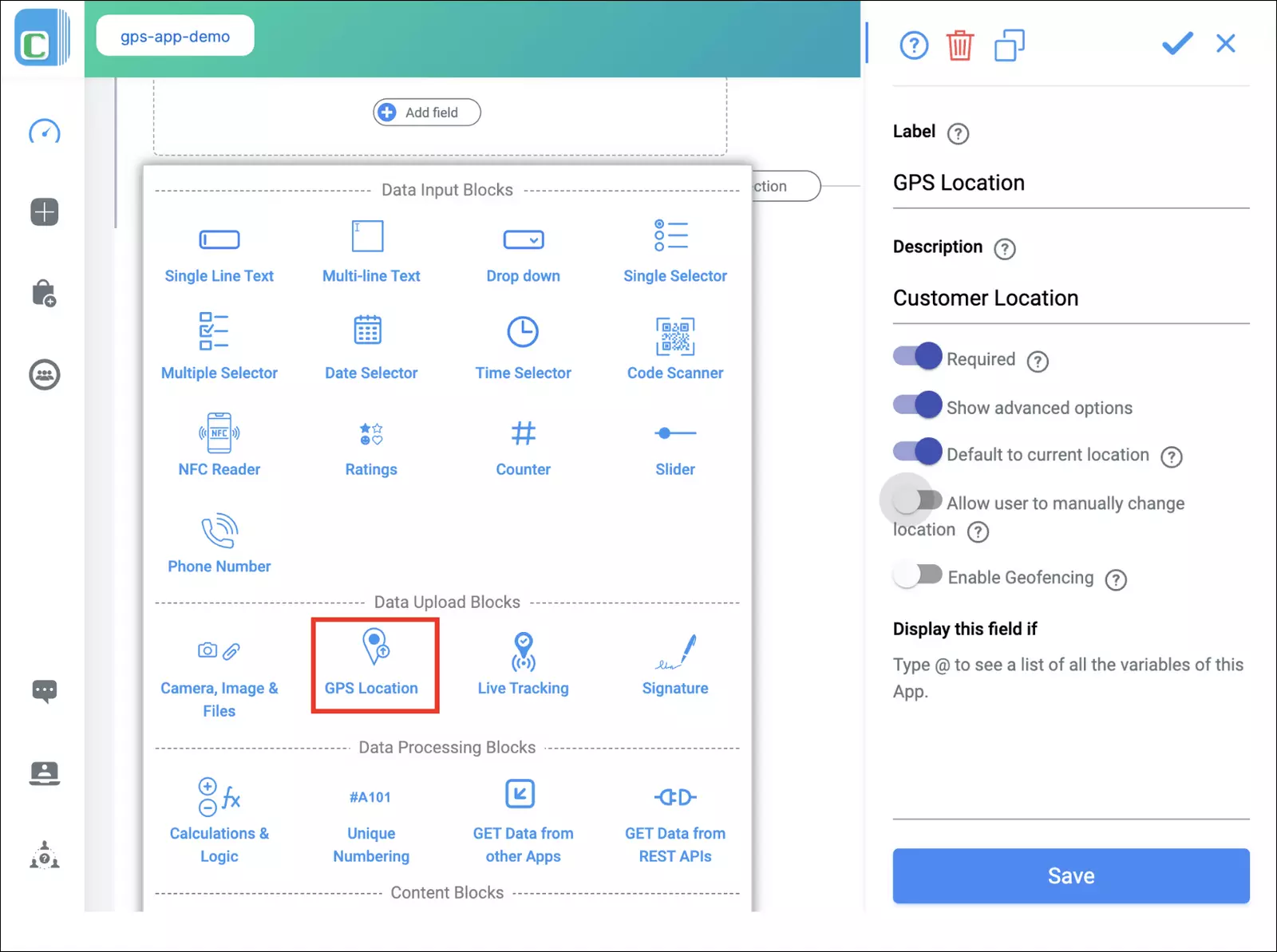 how to add location in google form