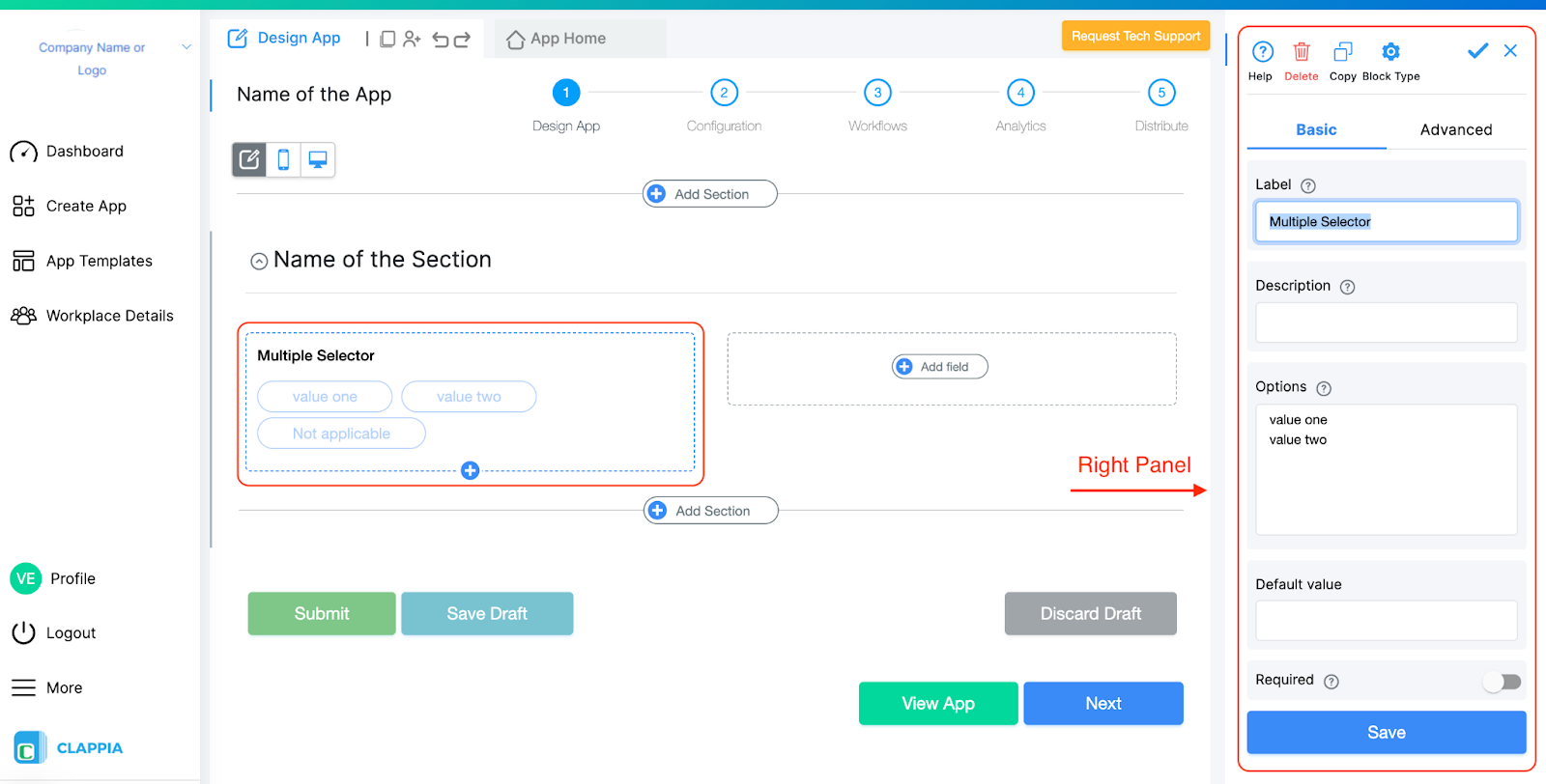 Clappia Multiple Selector